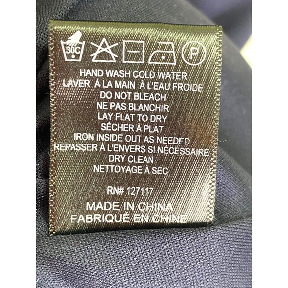 Belle Badgley Mischka‎ Size 10 Navy Blue Dress Lace Up Ruffle Hem - Picture 9 of 10